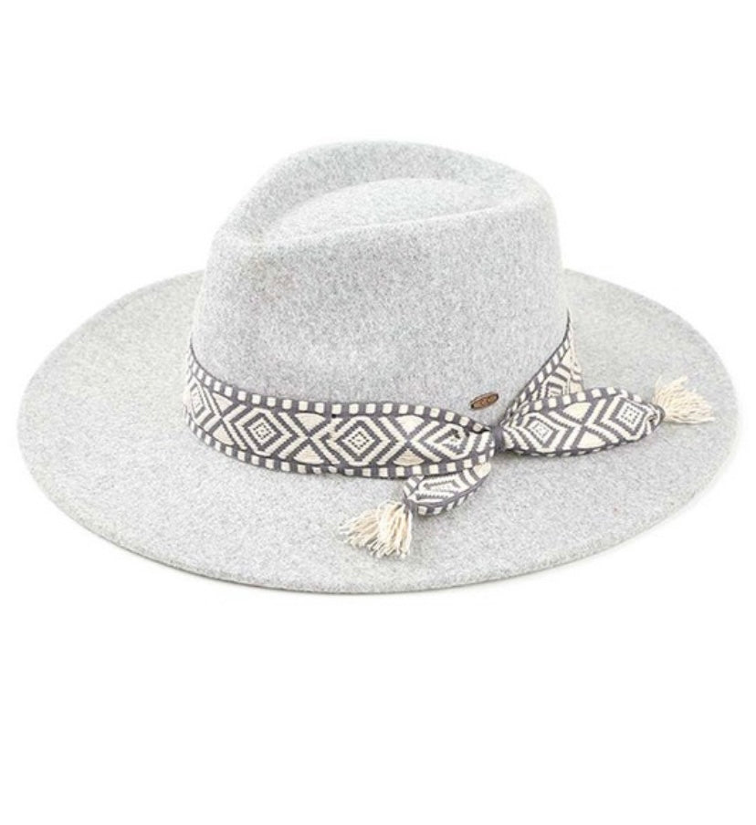 CC Panama Aztec Band Wide Brim Hat (4 colors)