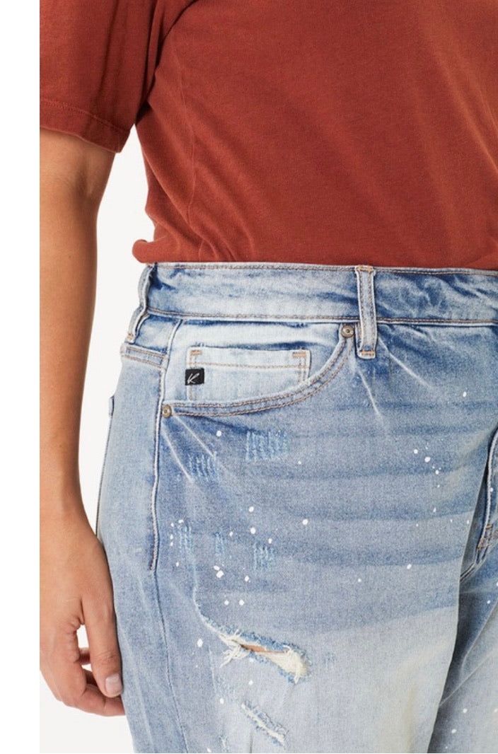 Curvy Relaxed Fit Splatter Kan Can Jeans