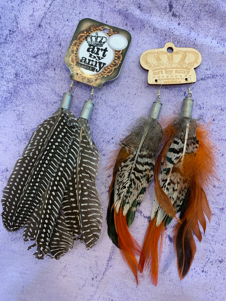 Six Inch Feather Earrings (2 colors)
