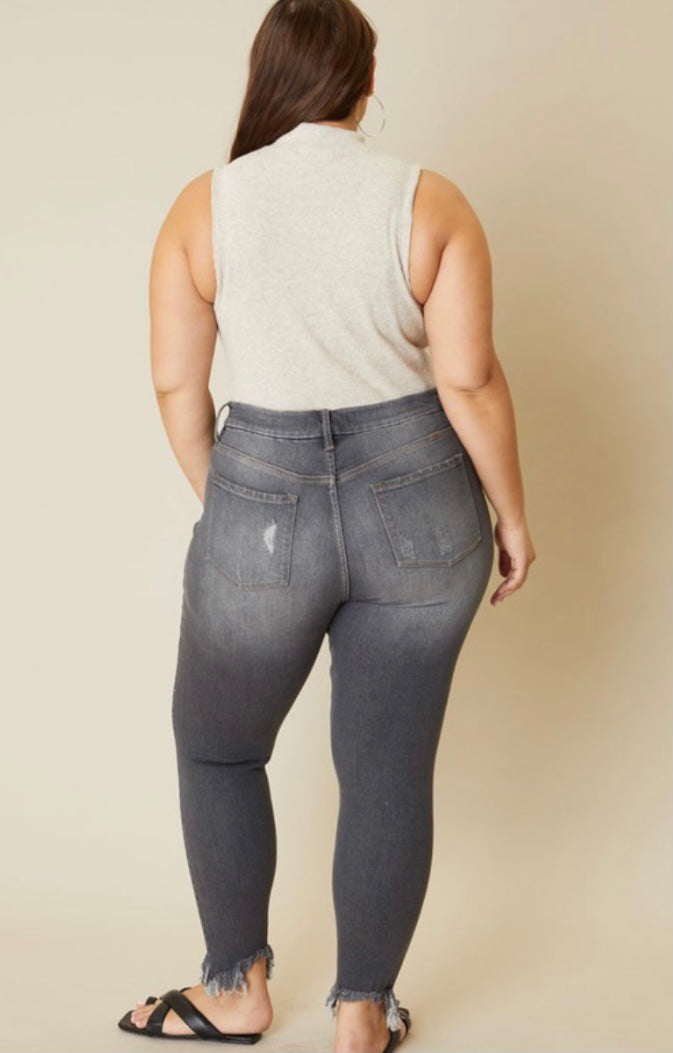 Alyssa Grey High Rise Kancan Skinny- curvy