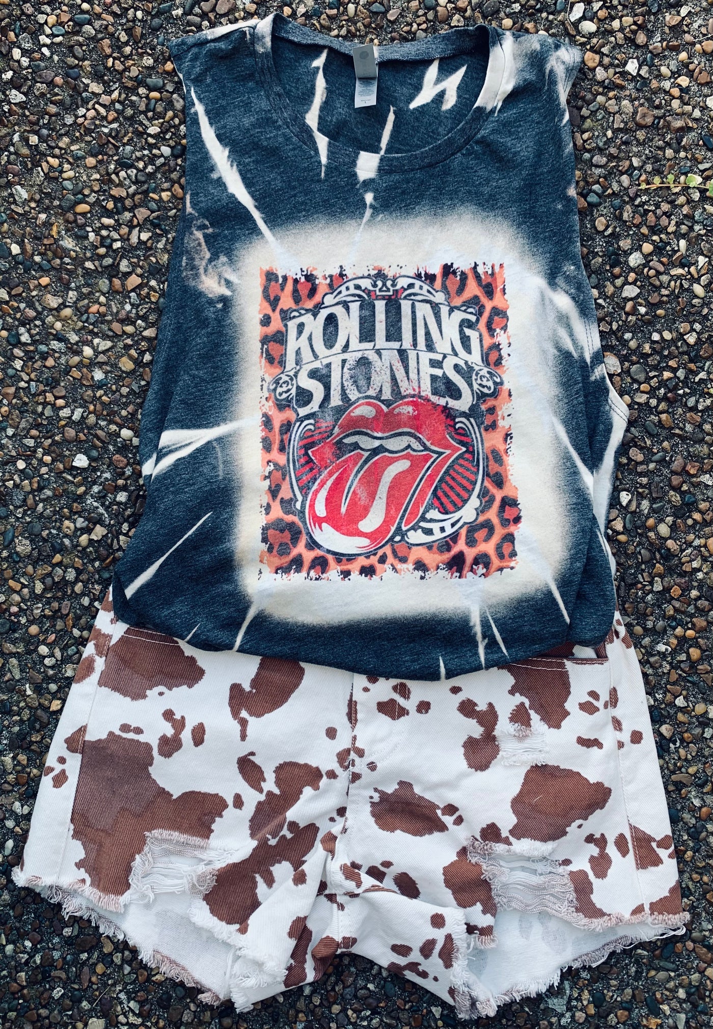 Rolling Stones Acid Washed Muscle Tank