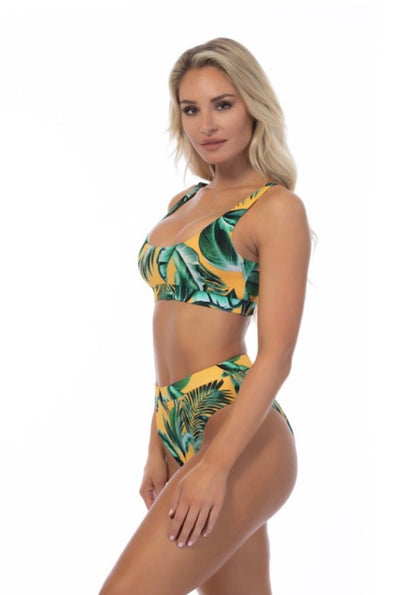 Yellow Palm 2Pc Set Bikini