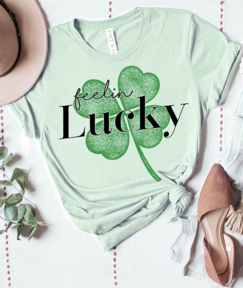 Feeling Lucky Light Sage Tee