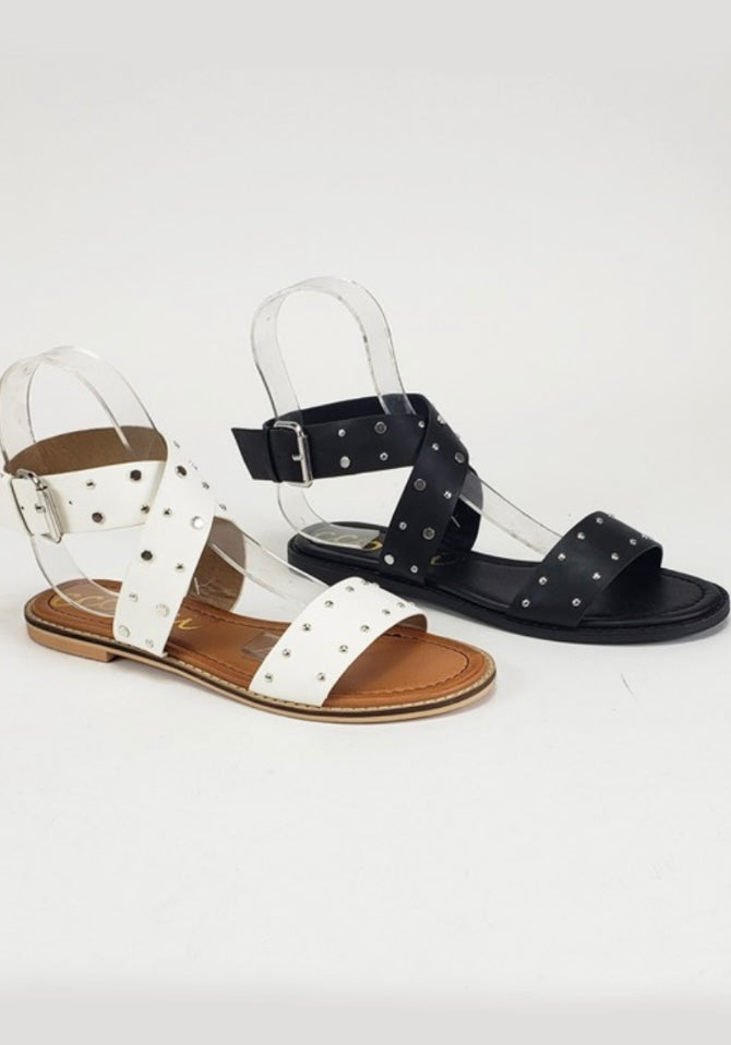 Flat Studded Alice Ccocci Sandals (2 colors)