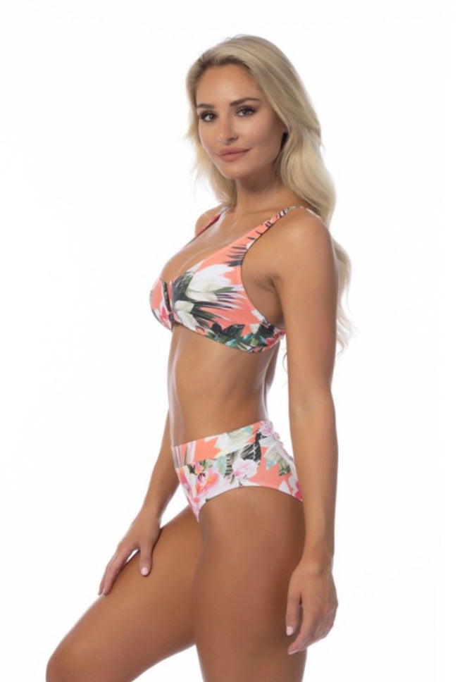 2 Pc Set- Coral Floral Bikini