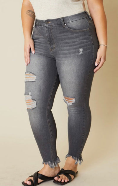 Alyssa Grey High Rise Kancan Skinny- curvy