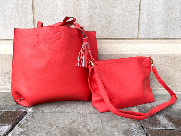 Reversable Tote with Tassel (2 color options)