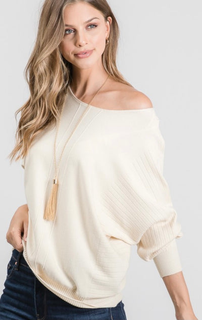 Cream Soft Dolman Sweater