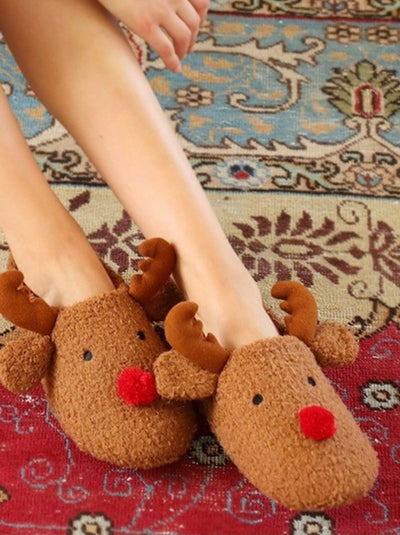 Red Nose Reindeer Slippers