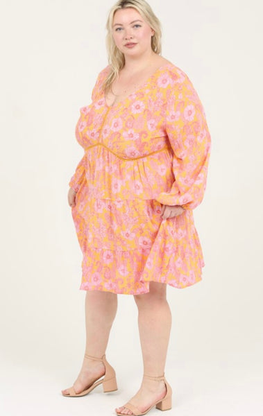 Pink Marigold Sundress- curvy