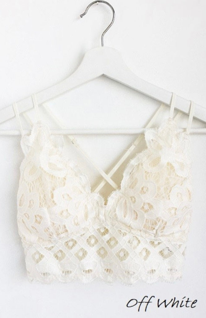 Off White Lace Bralette